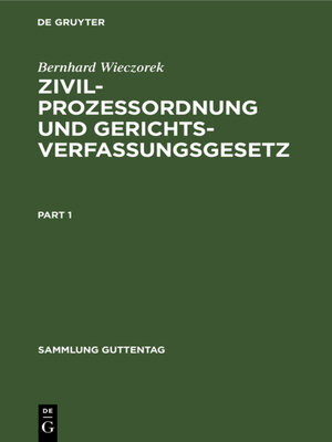 cover image of Zivilprozessordnung und Gerichtsverfassungsgesetz